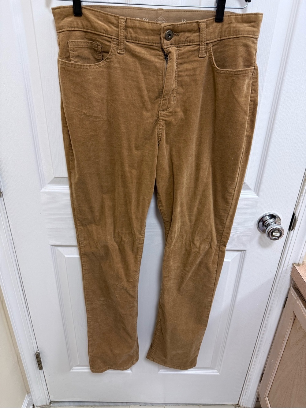 St. John's Bay Straight Leg Corduroy Pants in Caramel, Size 12